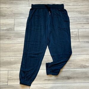 Novica navy blue polyester jogger pants size small